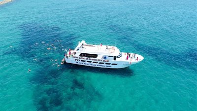 The Paphos Super Jumbo Real Glass Bottom Boat